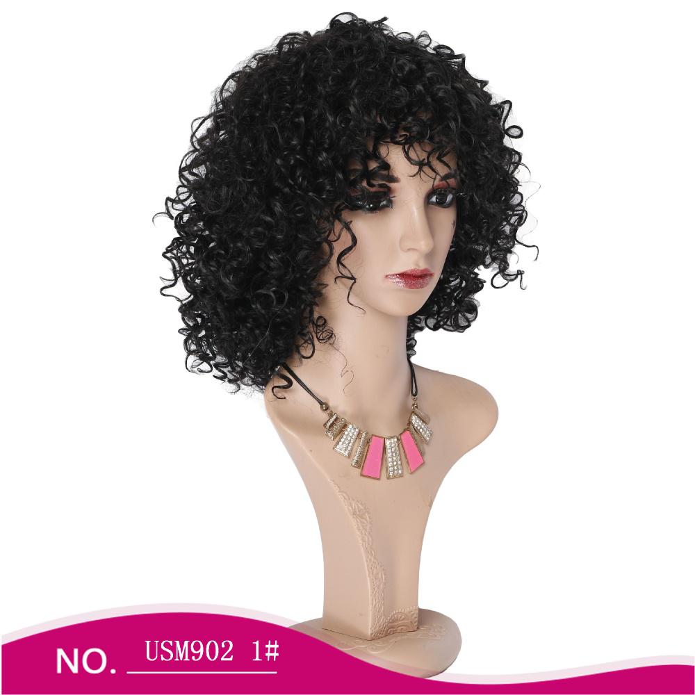 Curly hair fiber wig, , fluffy curly hair-4