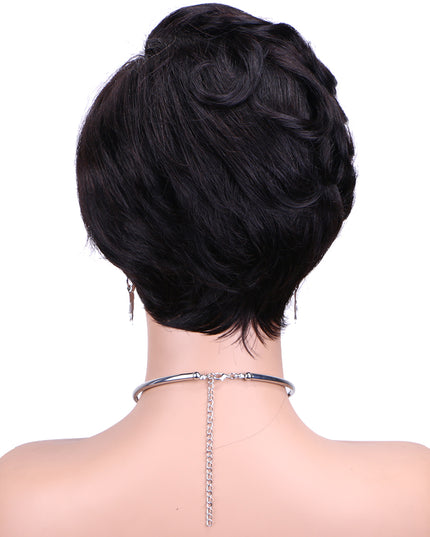 Machine made pixie cut wig--JKCX007-#1B---pay 1 get 2