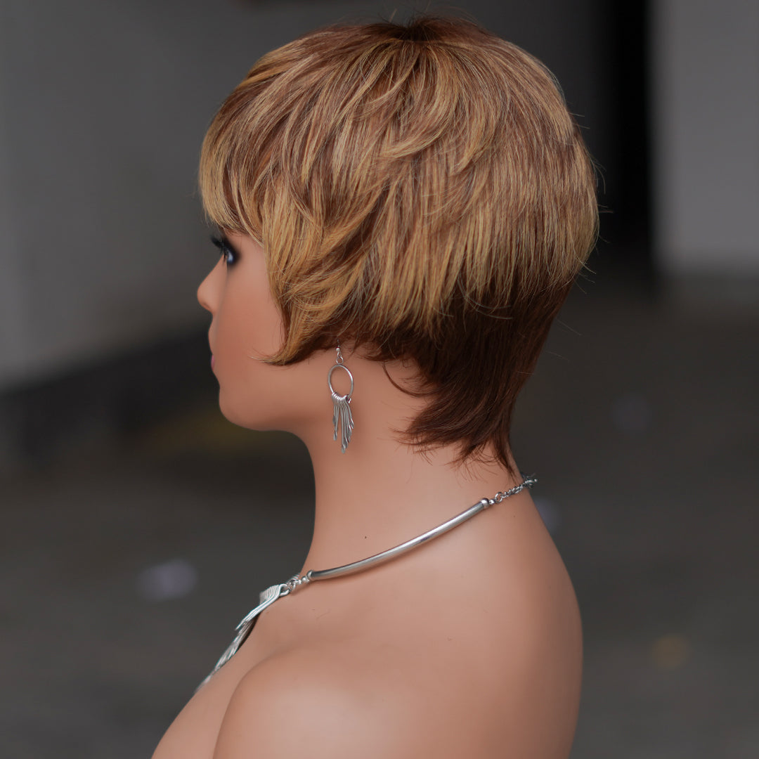 Machine made pixie cut wig--JK9069---#427---RMB 45---65g