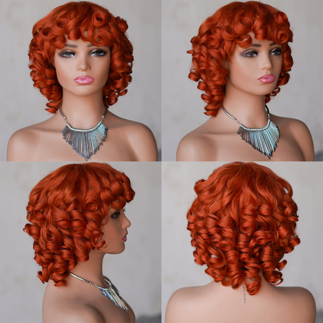 #350 color--full machine made wig with bang-ZZY031