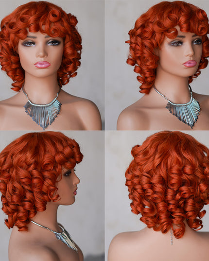 #350 color--full machine made wig with bang-ZZY031