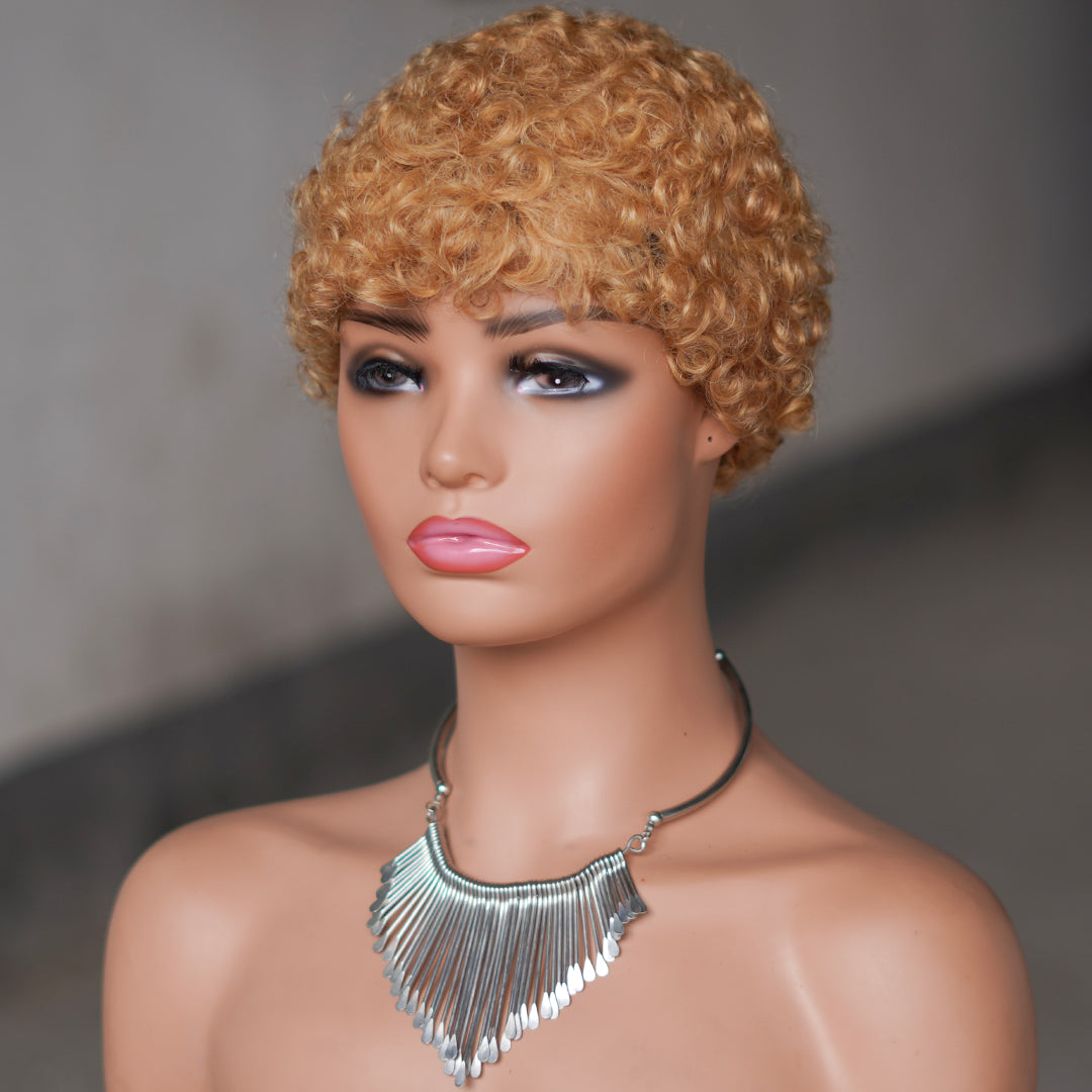 Machine made pixie cut wig---JK9044---#27---RMB 50