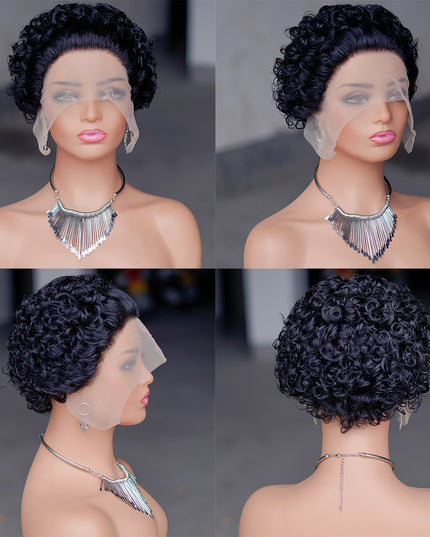 Pixie Cut WIG 13*1 lace part ---JK2016---1B#--buy 1 get 2