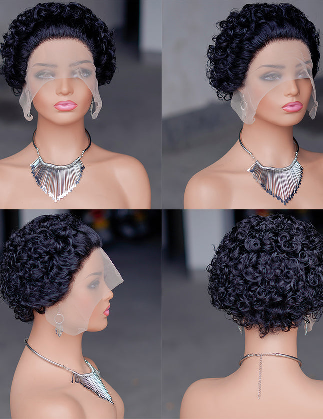 Pixie Cut WIG 13*1 lace part ---JK2016---1B#--buy 1 get 2