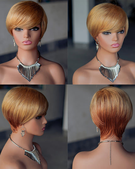 Machine made pixie cut wig--JK9182----#27/30-pay 1 get 2