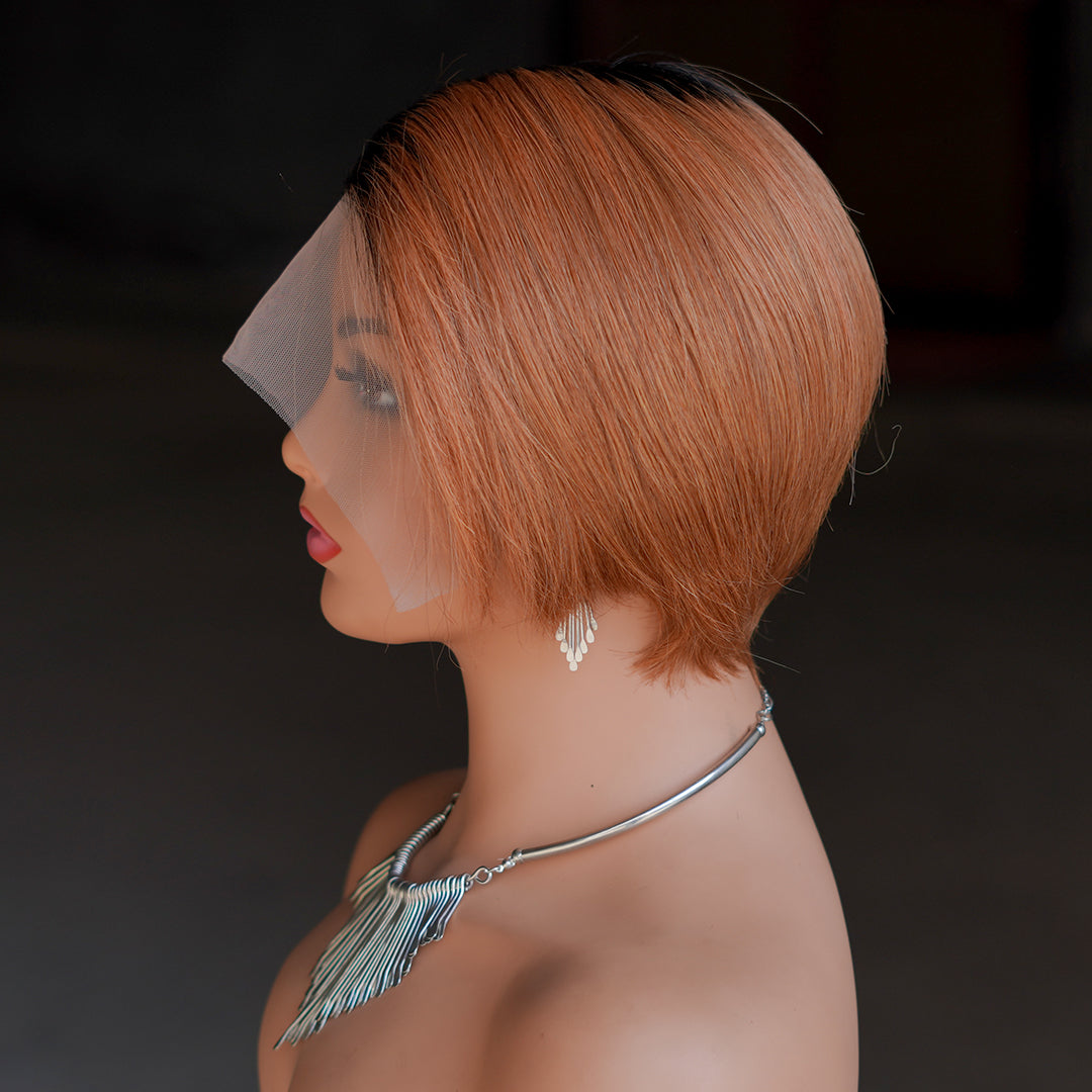 Pixie Cut Wig 13*4*1 lace part ---9164-1B/30#--RMB 120--100g