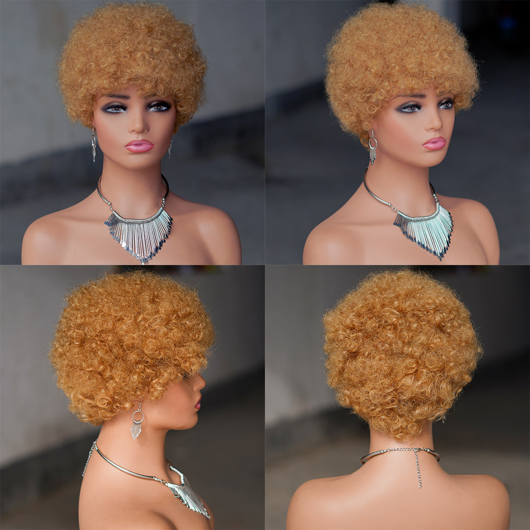 Machine made pixie cut wig---JK9032---#27---RMB 55