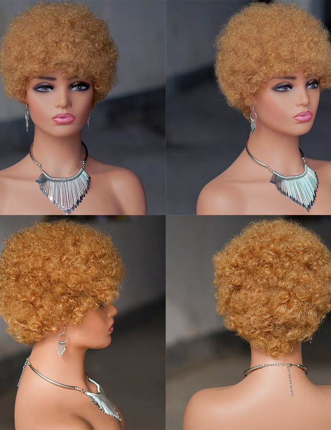 Machine made pixie cut wig---JK9032---#27---pay 1 get 2