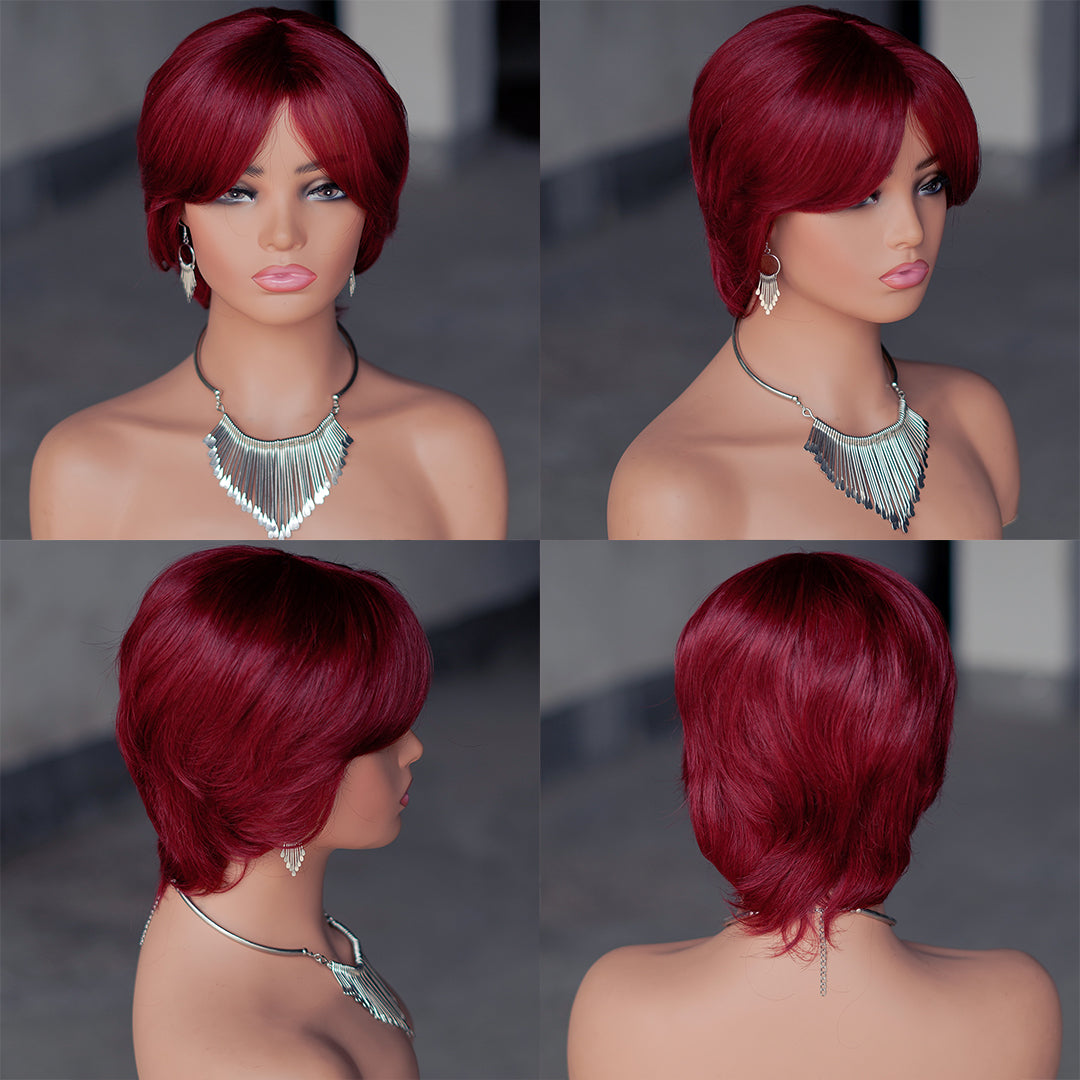 Machine made pixie cut wig---#99 ---RMB 58---JKF661