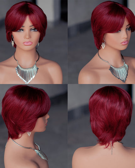 Machine made pixie cut wig---#99 --JKF661---pay 1 get 2