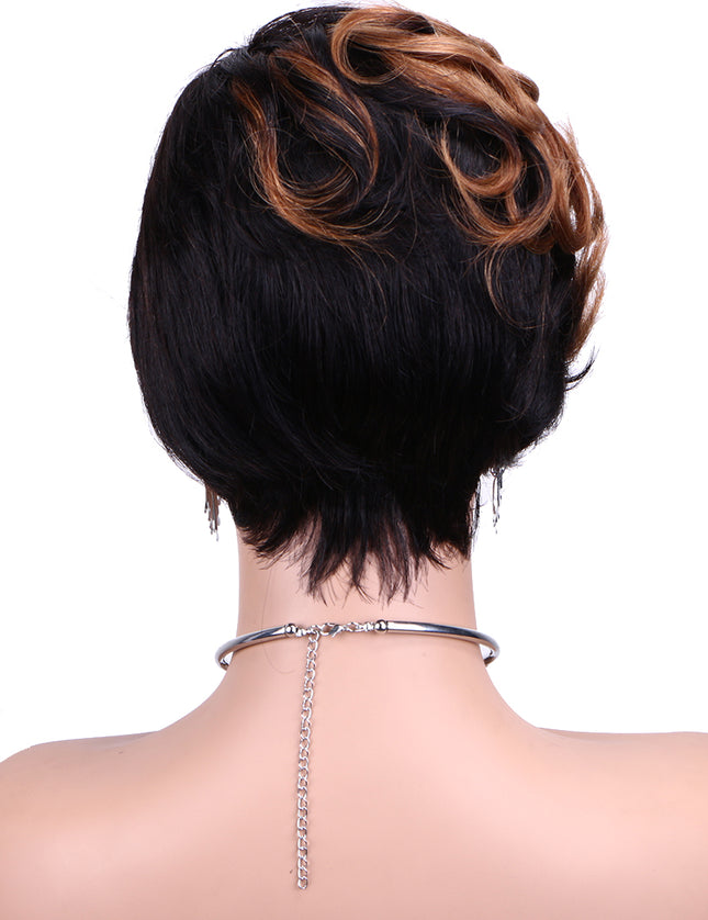 Machine made pixie cut wig---JKCX007---#1B/30---pay 1 get 2