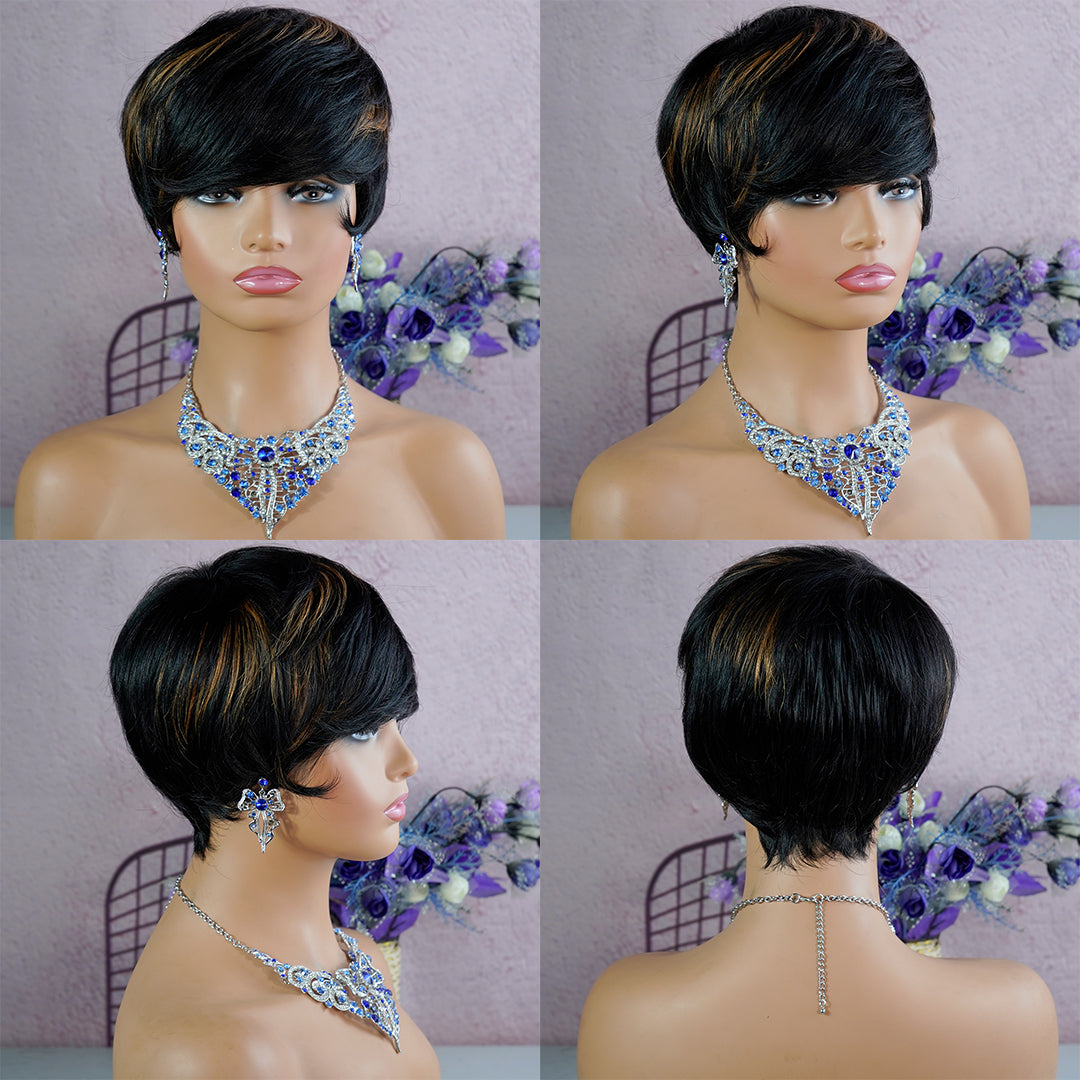 Machine made pixie cut wig---JK2214---RMB 61