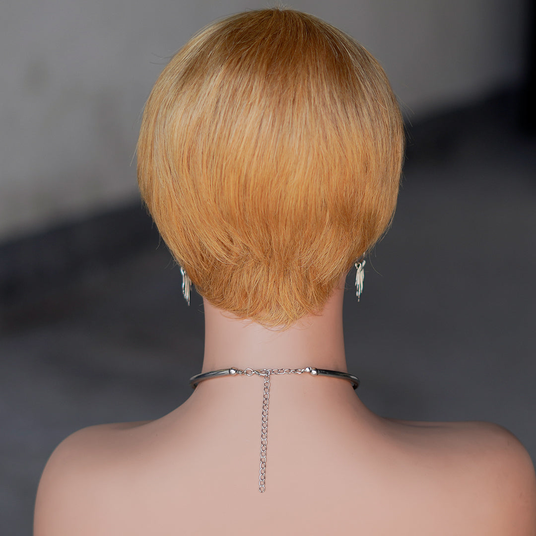 Machine made pixie cut wig---JK9069---#27---RMB 45---65g