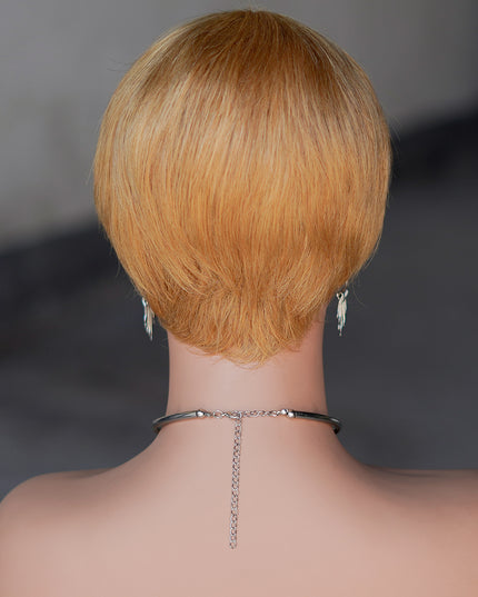 Machine made pixie cut wig---JK9069---#27---pay 1 get 2