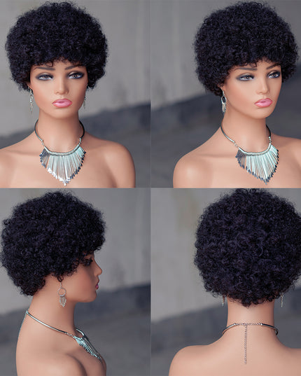 Machine made pixie cut wig---JK9032---#1B ---pay 1 get 2