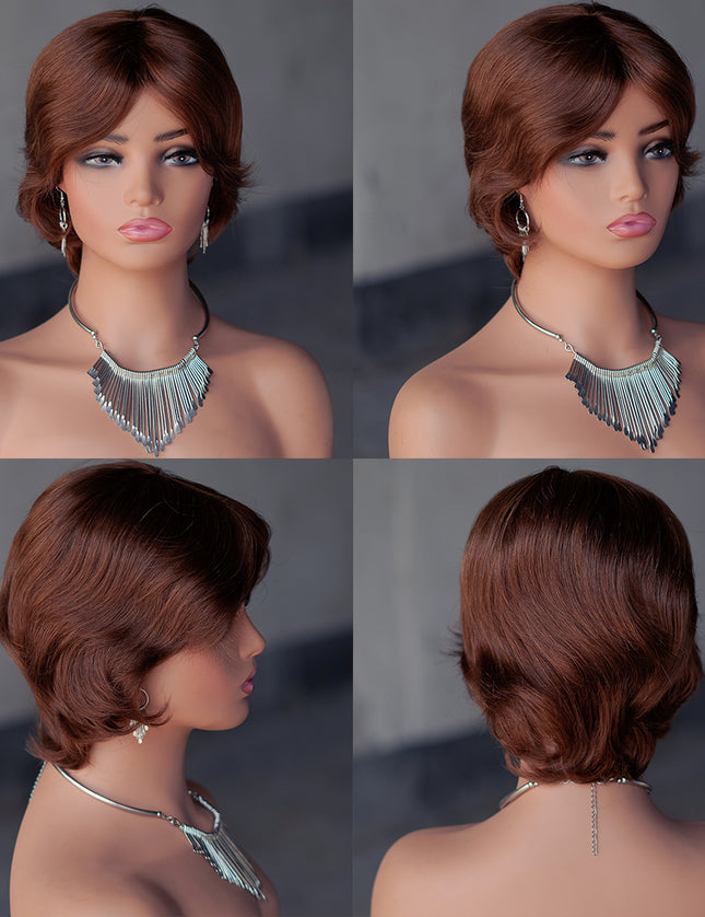 Machine made pixie cut wig---#4---JKF661---pay 1 get 2