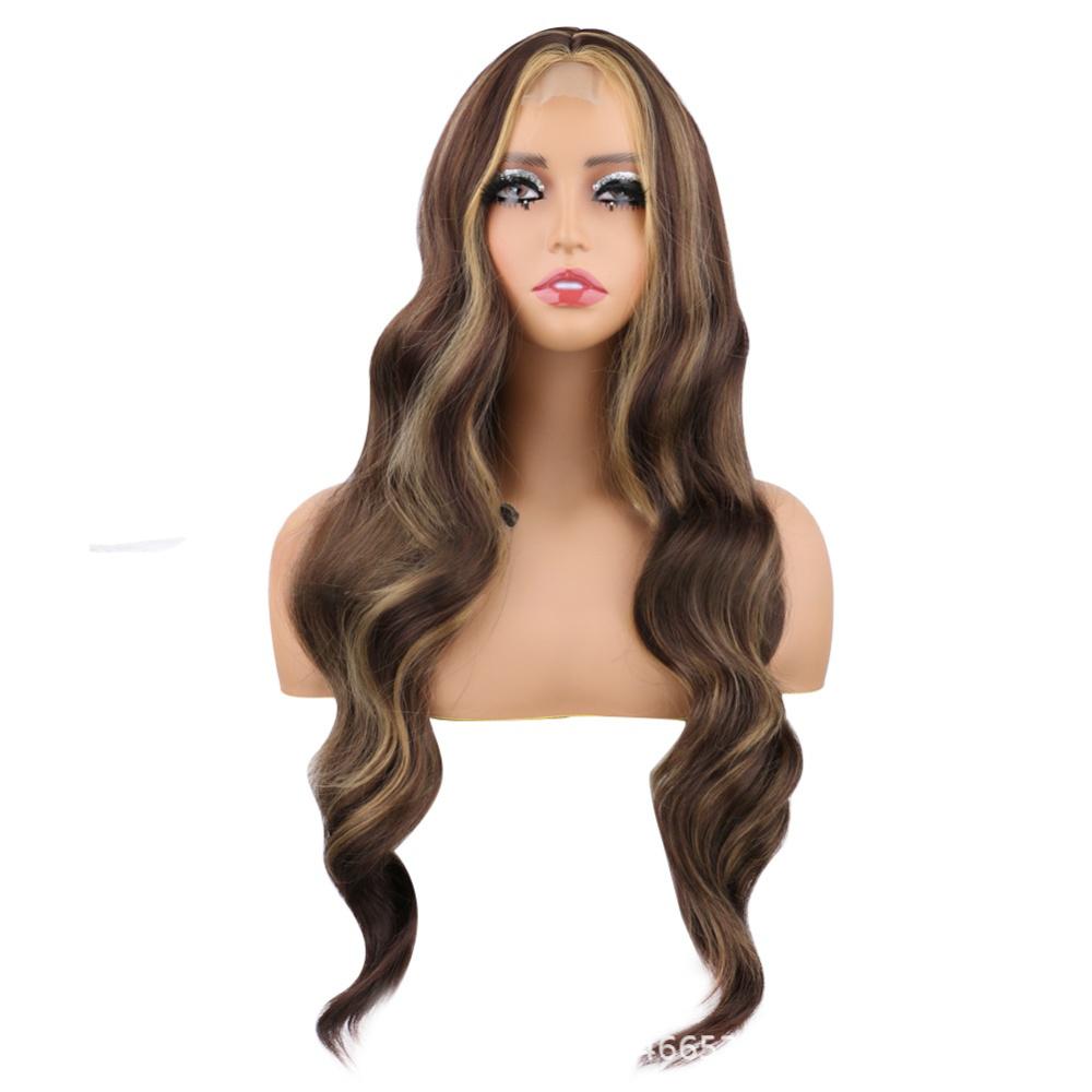 Synthetic fiber wig lace wig big wave