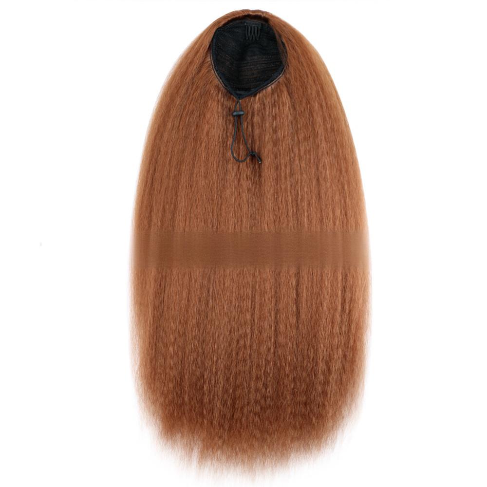 22 inch  fiber drawstring ponytail YAKI silk fluffy corn perm