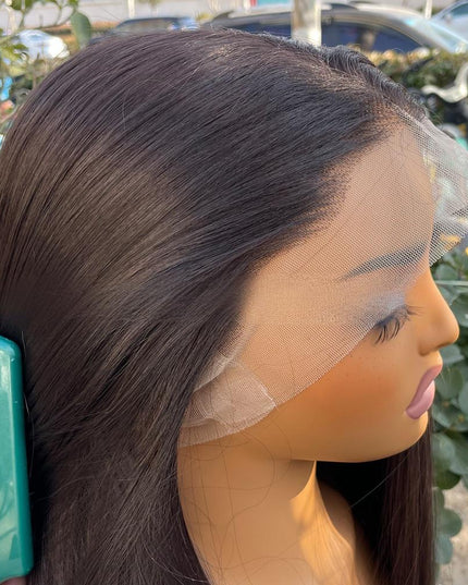 Synthetic straight full lace wig----natural black color