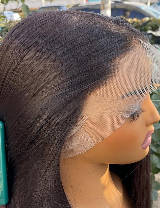 Synthetic straight full lace wig----natural black color