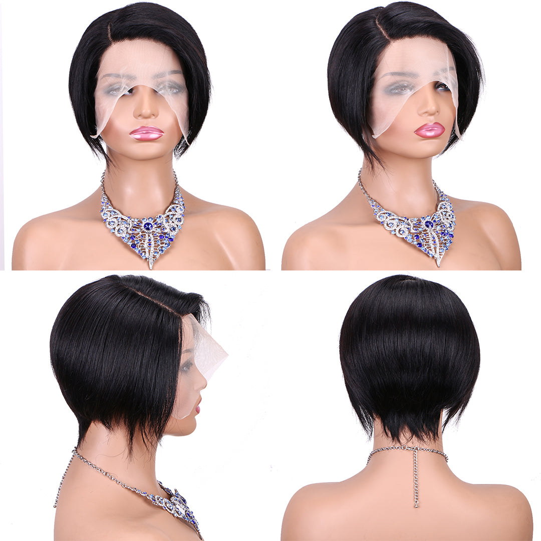 Pixie Cut Wig 13*4*1 lace part ---9164---1B#---RMB 120--100g