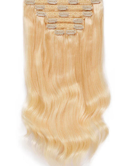 remy clip hair extensions----Light blonde color