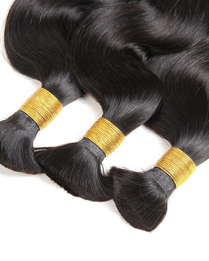 Body wave natural black color 15A human hair bulk for braiding