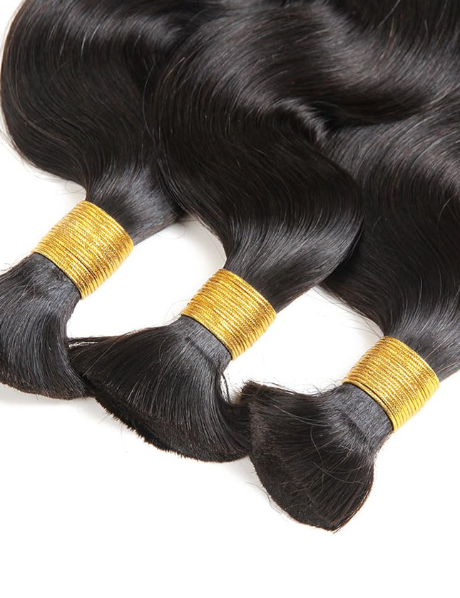 Body wave natural black color 15A human hair bulk for braiding