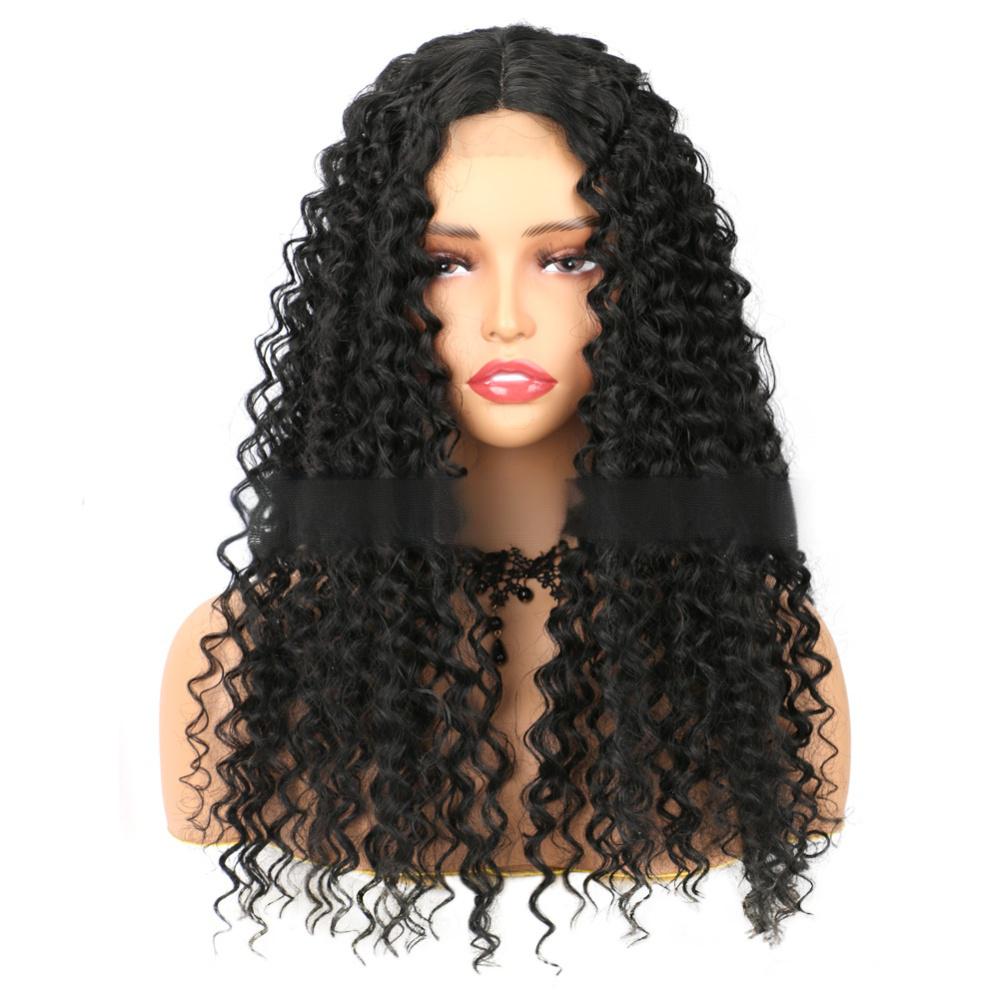 Fiber small curly wig front lace European and American long curly hair WIG-1