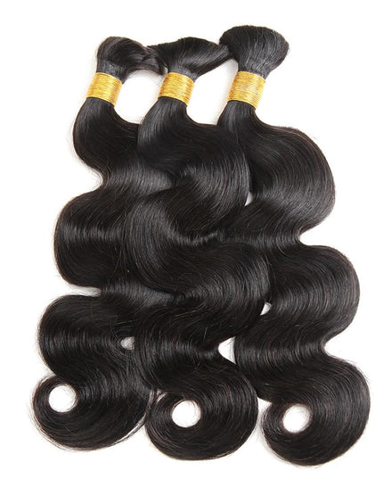 Body wave natural black color 15A human hair bulk for braiding