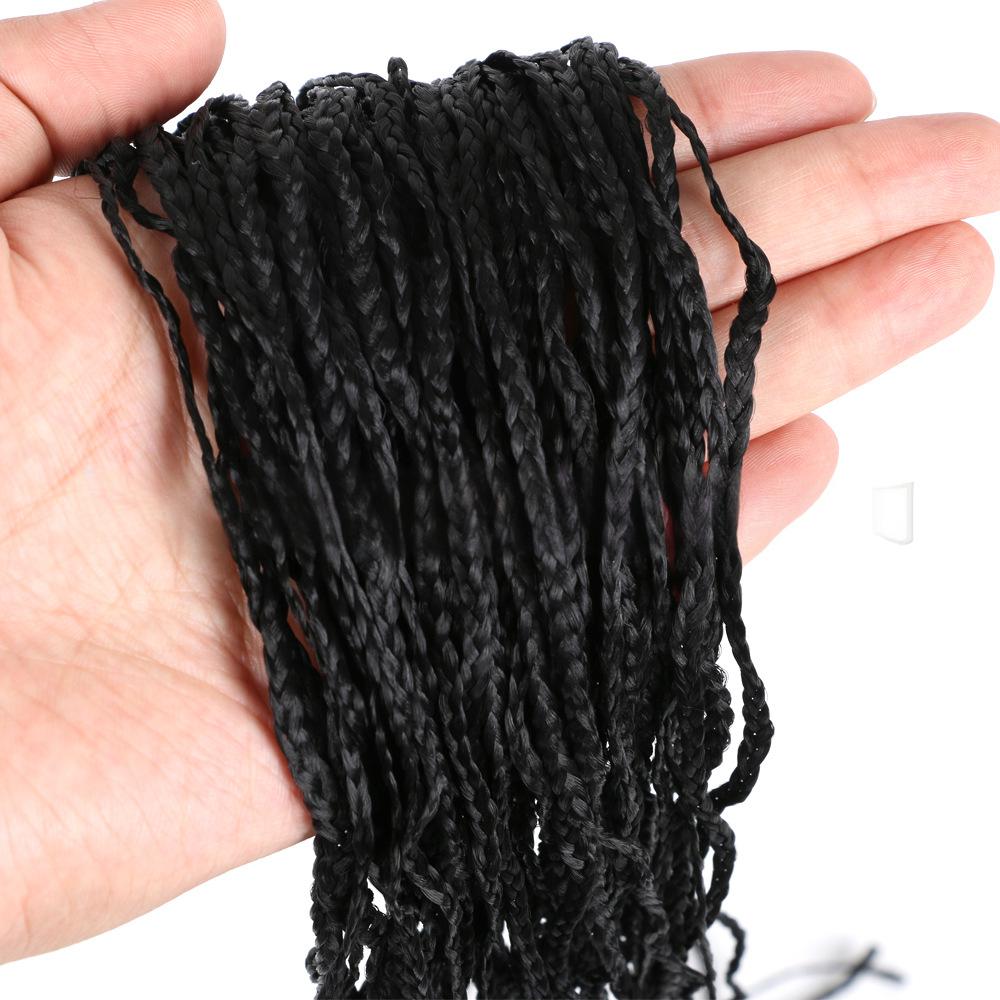 Fiber Thin three strand braid, straight Crochet Box Braids-- black