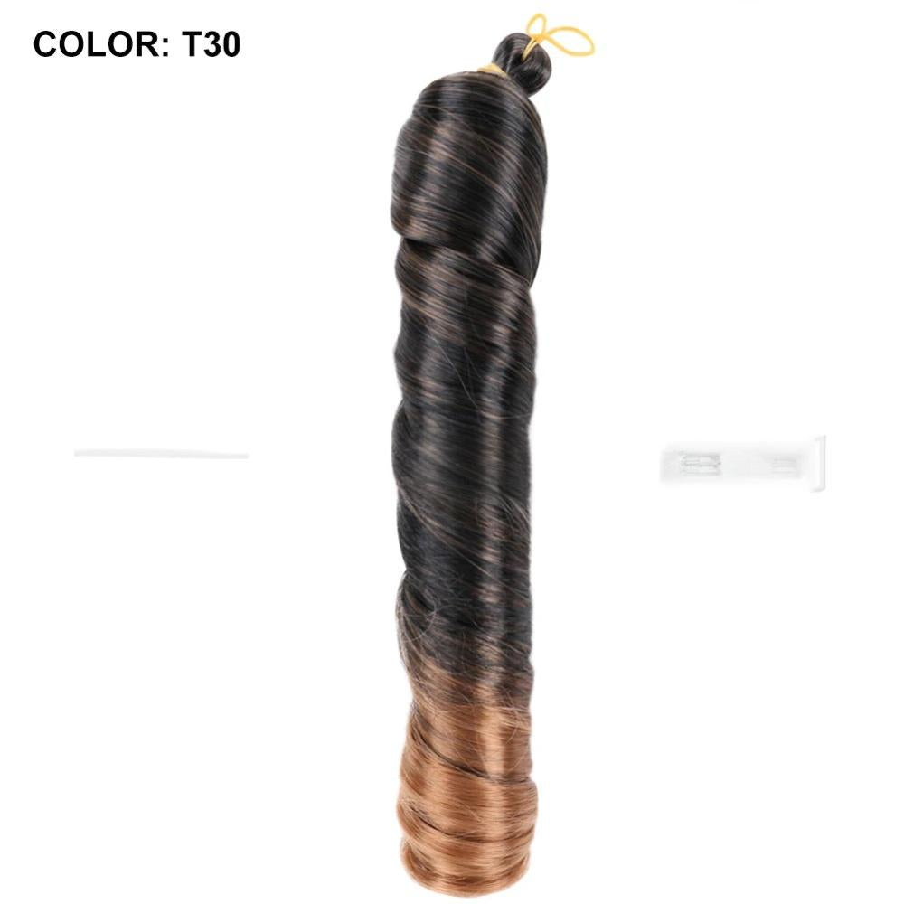Loose Wave Crochet Hair Single-tube Big Curl Spiral Curl- color T30