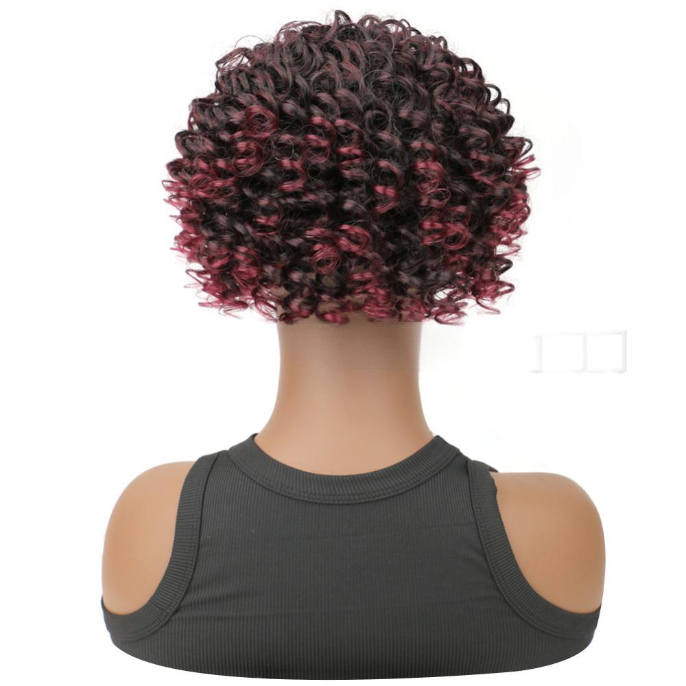 Fiber Female Fluffy Short Curly Hair Topper  -4