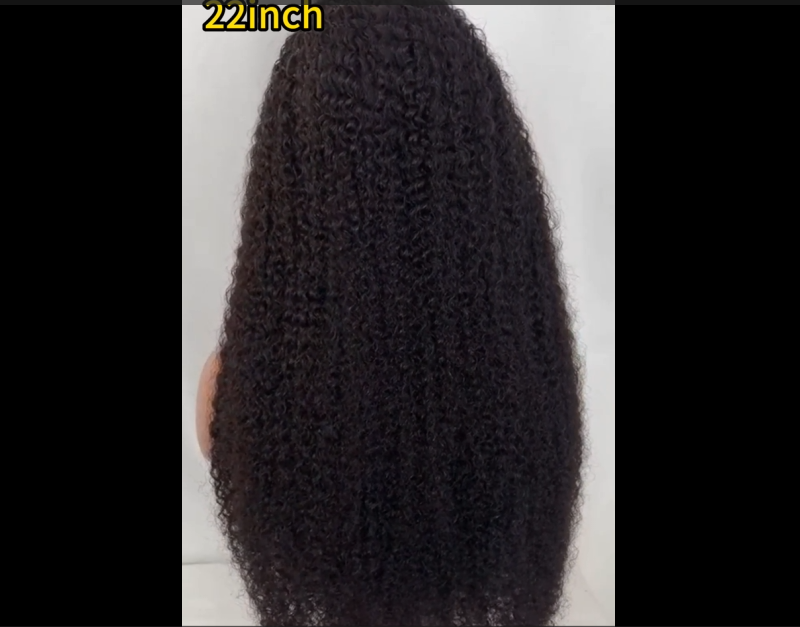 Natural black 13x4 Lace Frontal coily_curly 100% Virgin Human Hair Transparent LACE Wig 180% density