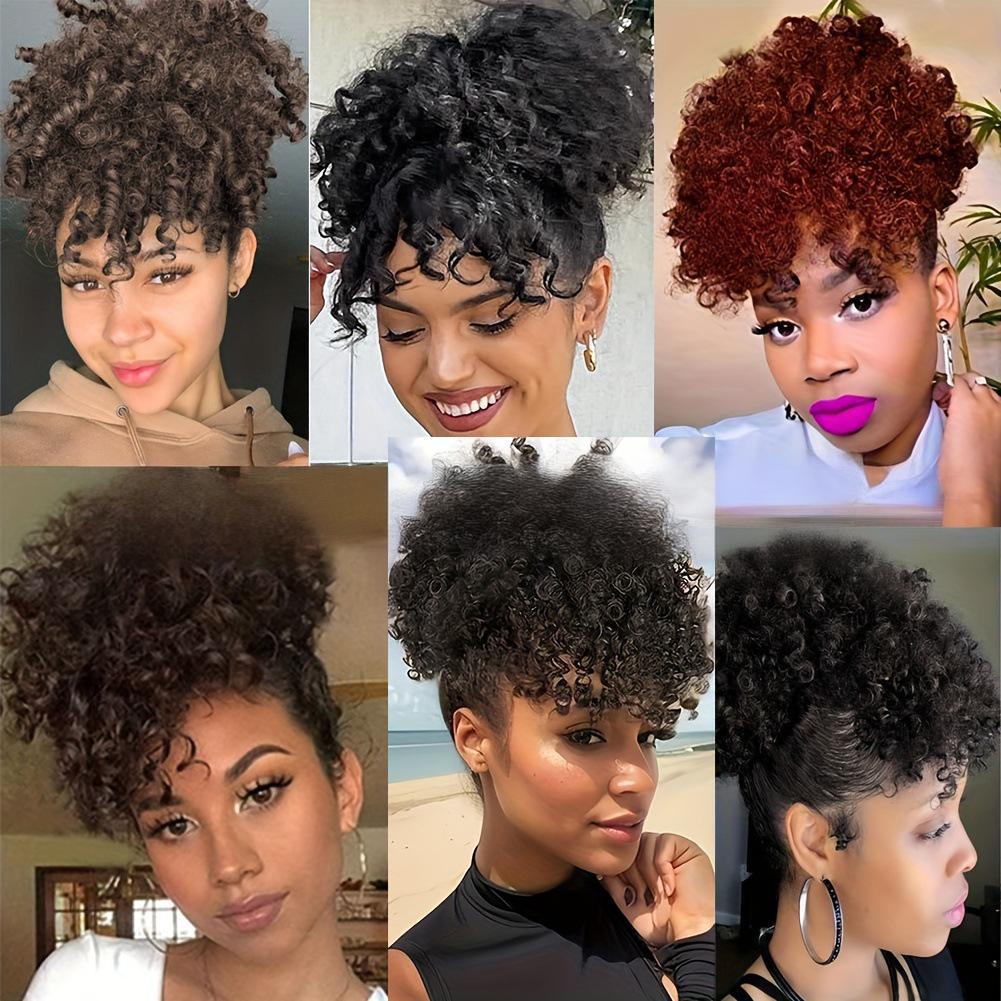 fiber hair bang for Afro Puff Wig