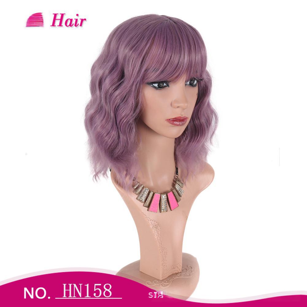 Short fiber cosplay wig with a bang