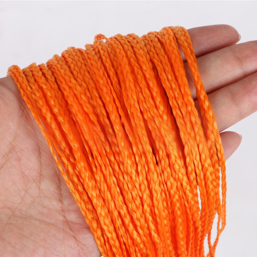 Fiber Thin three strand braid, straight Crochet Box Braids-- orange