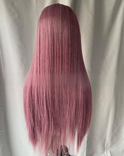 Synthetic lace frontal color wig straight---13*4---Dusty Purple color---pay 1 get 2