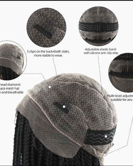 Synthetic Transparent Full Lace Braided Wigs Knotless Box Braids Wig # 1B/99j