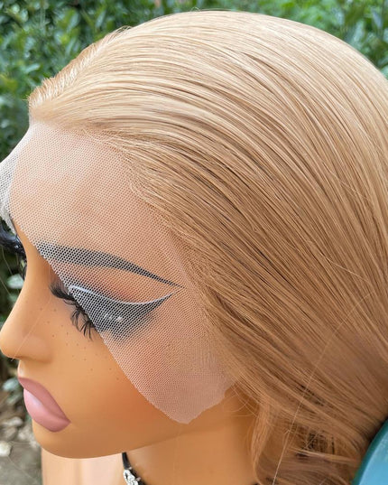 Synthetic lace frontal color wig straight---13*4---Golden Palm color---pay 1 get 2