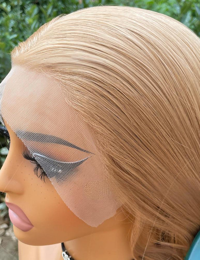 Synthetic lace frontal color wig straight---13*4---Golden Palm color---pay 1 get 2