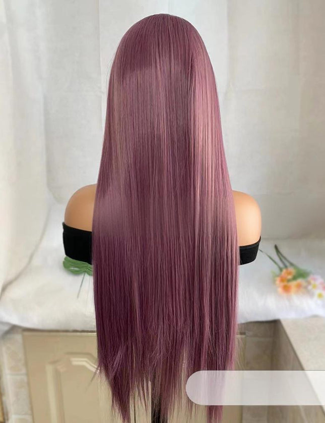 Synthetic lace frontal color wig straight---13*4---taro purple color--pay 1 get 2