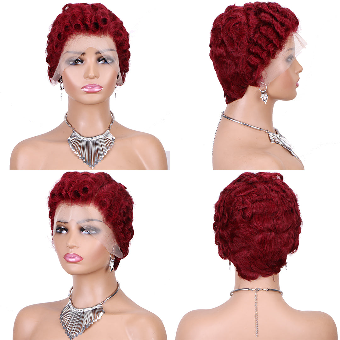 Pixie Cut Wig 13x4 lace Frontal #99---JK804--RMB 160