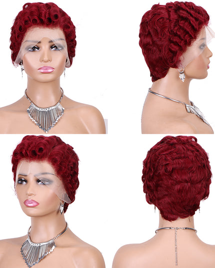 Pixie Cut Wig 13x4 lace Frontal #99---JK06