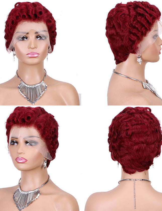 Pixie Cut Wig 13x4 lace Frontal #99---JK06