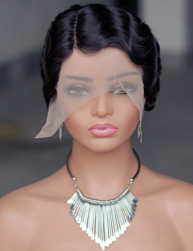 Pixie Cut Wig 13*4*1 lace part ---JK9012T-1B#