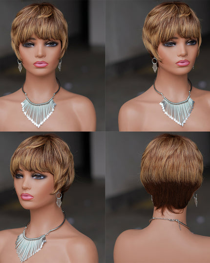 Machine made pixie cut wig--JK9069---#427---pay 1 get 2
