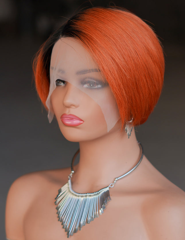 Pixie Cut Wig 13*4*1 lace part ---9164-1B/350#---pay 1 get 2