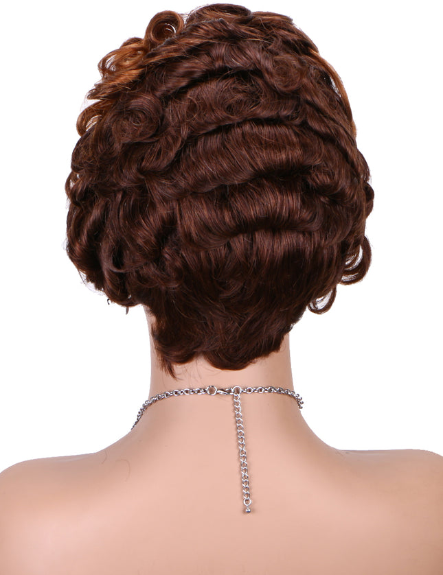 Pixie Cut wig 13x4 lace Frontal ombre #4/30 ---JK06