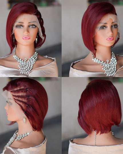 Pixie cut wig 13x4 Lace Frontal Wig---JK045----color #99